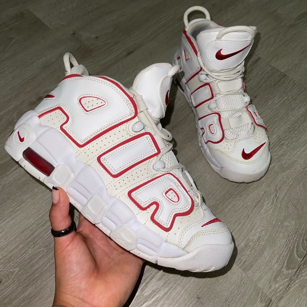 Nike Uptempo - Red and White (fits youth 6 and women 8-8.5)